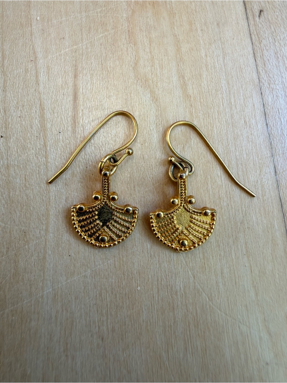 Gold Fan Drop Earrings India